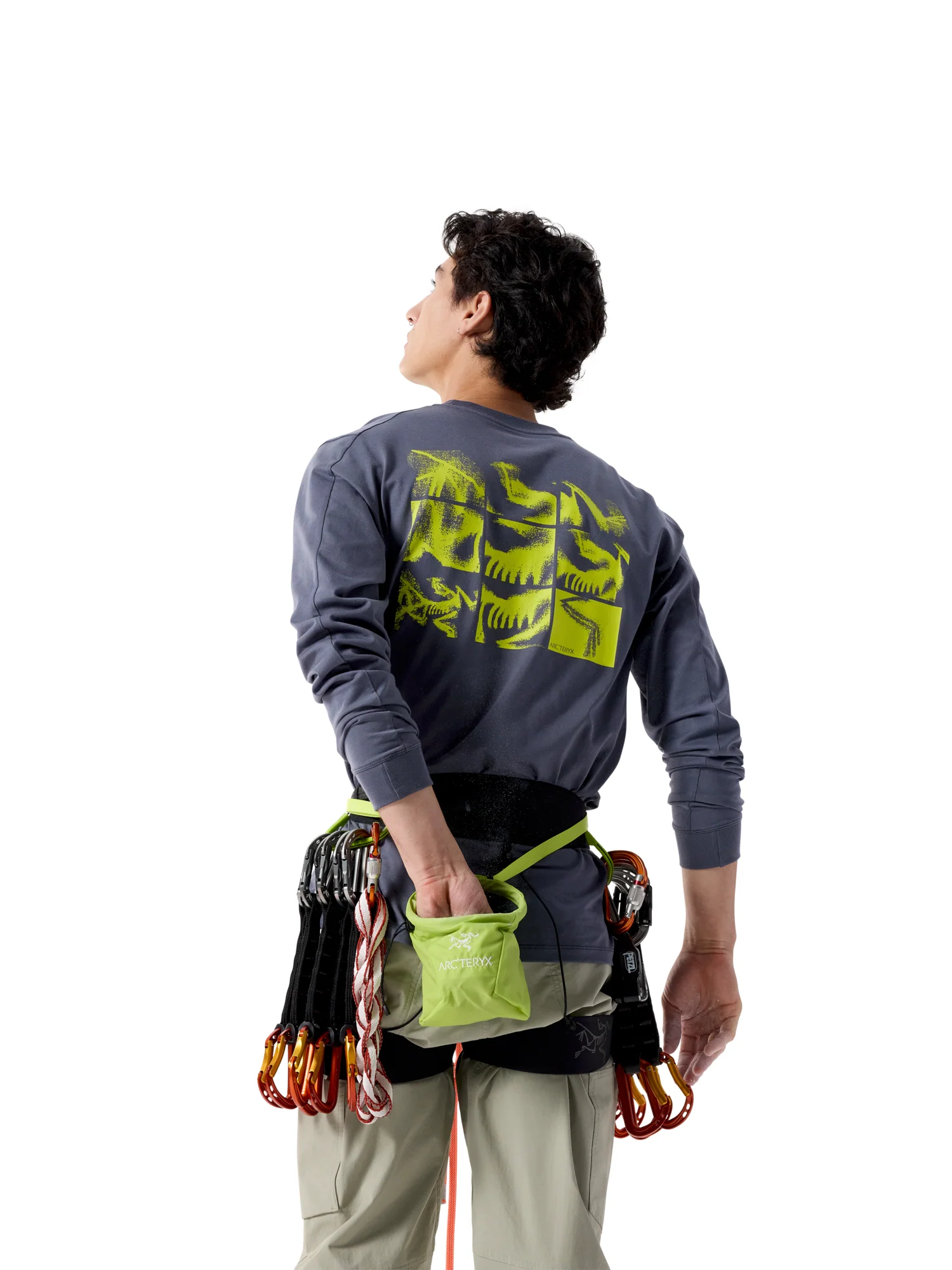 Men's Kragg SL Cotton Bird Tile Long-Sleeve Shirt - DK Stratus / Euphoria - Image 5