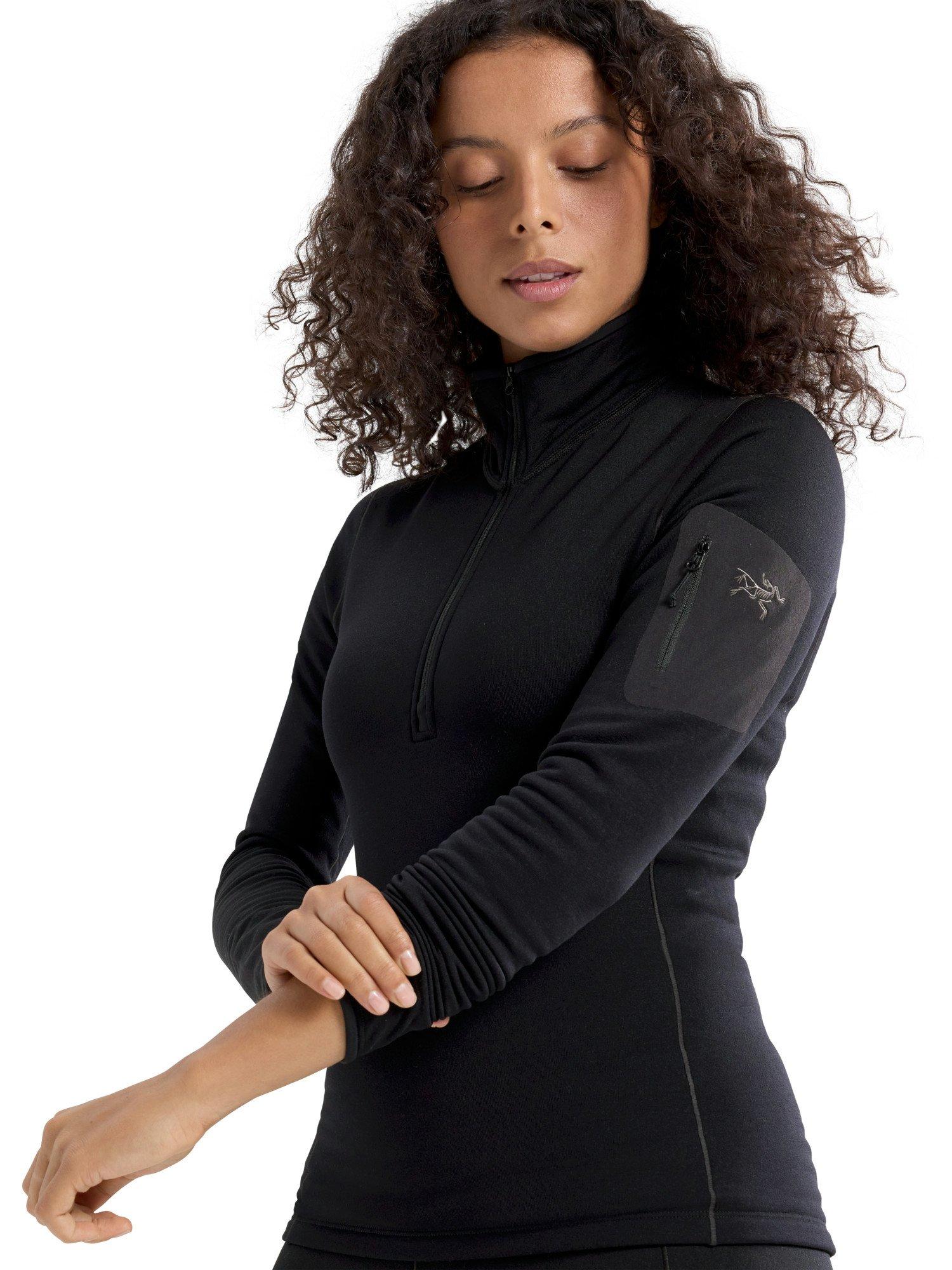 Women's Kyanite Base Layer Zip Neck - Black - Image 4