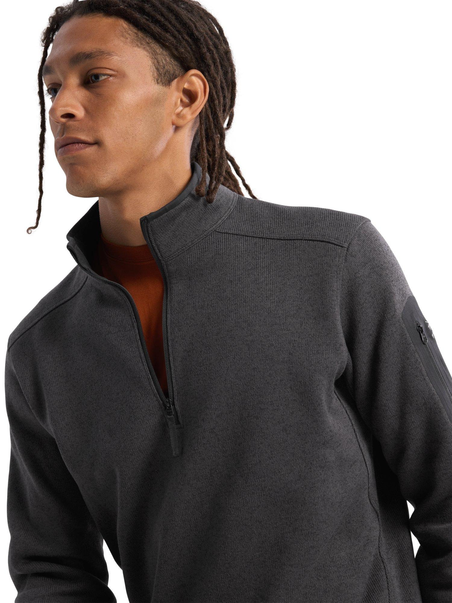 Men's Covert Half Zip - Black Heather II - Image 5