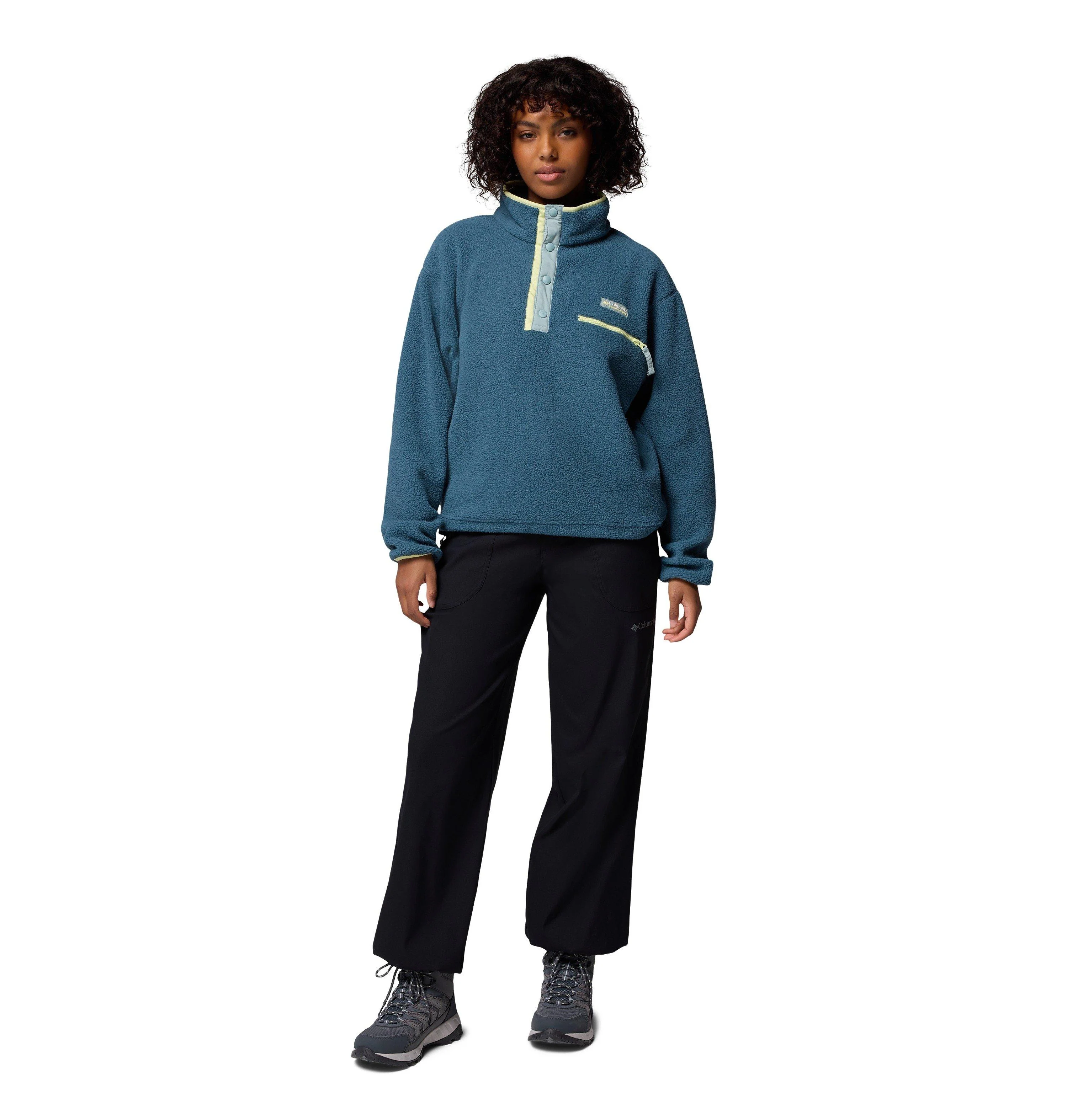 Women's Helvetia II Cropped 1/2 Snap Fleece - Blue - Image 5