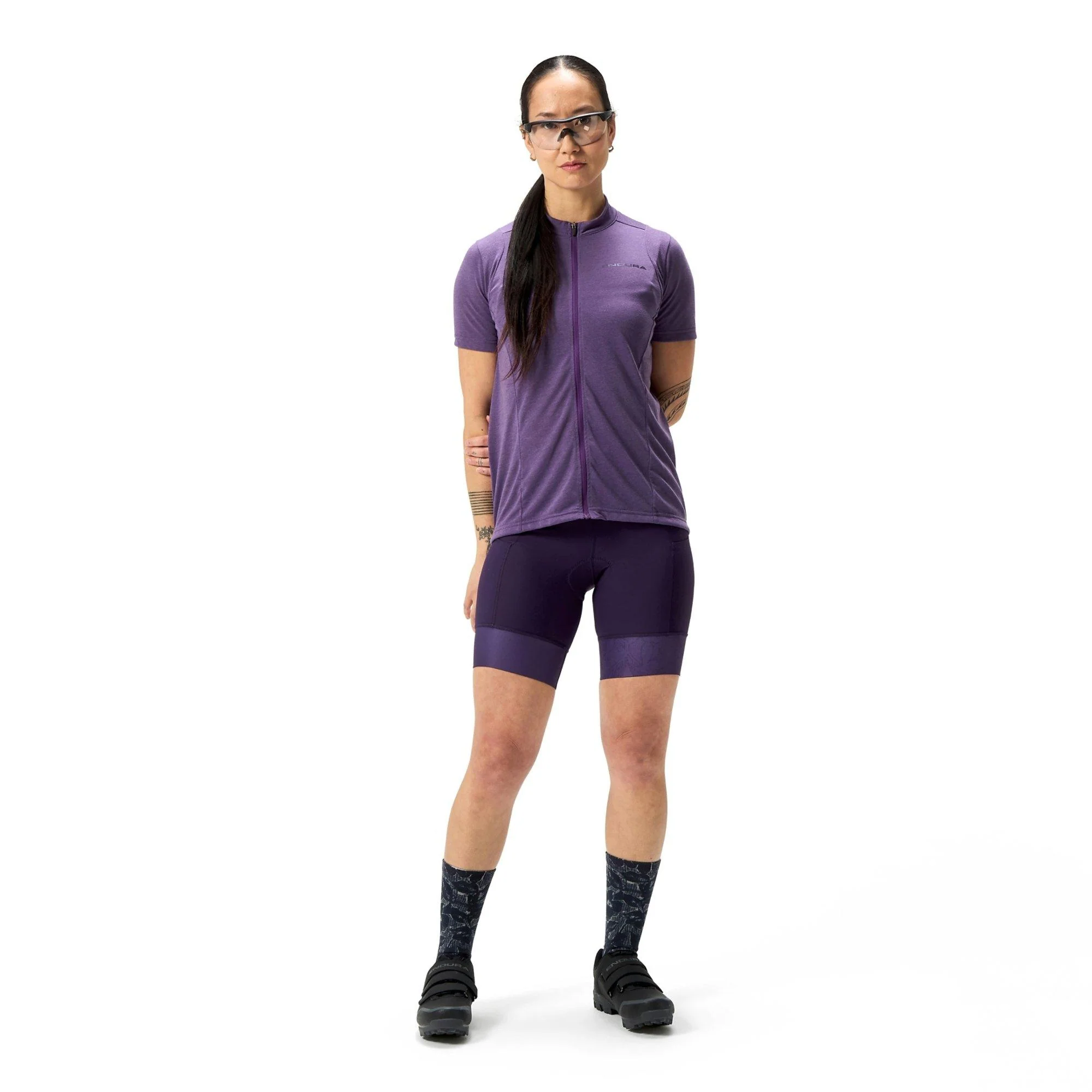 Women's Loop Short-Sleeve Zipped Jersey - Purple - Image 3