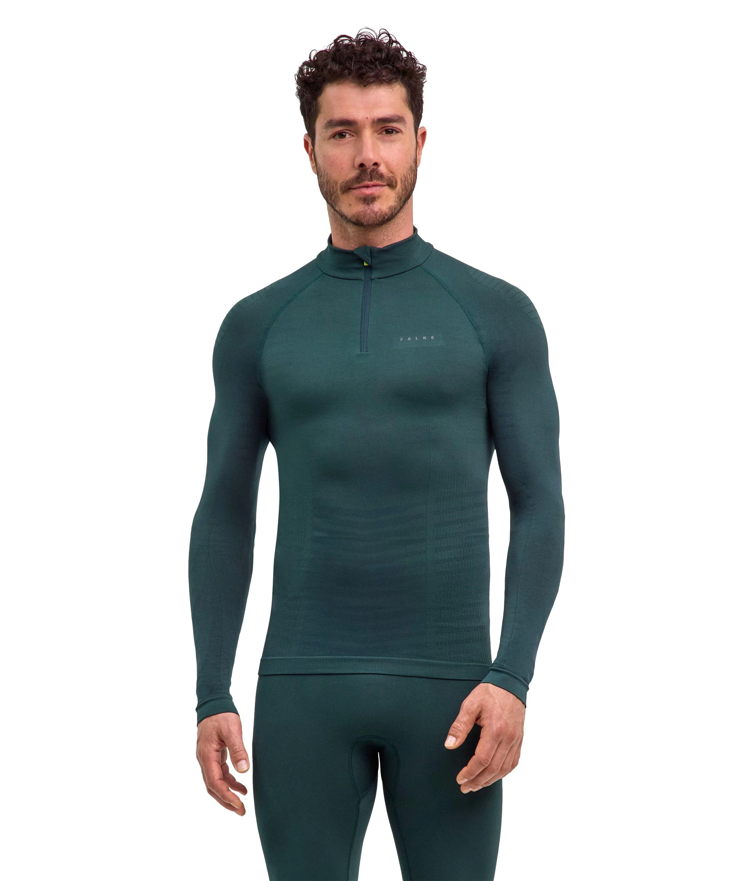 Men's Max Warm Zip Neck Long-Sleeve Top - Green - Image 2