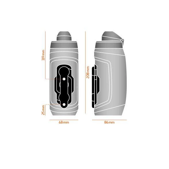 TWIST Bottle 590ml + Bike Base - Grey - Image 3