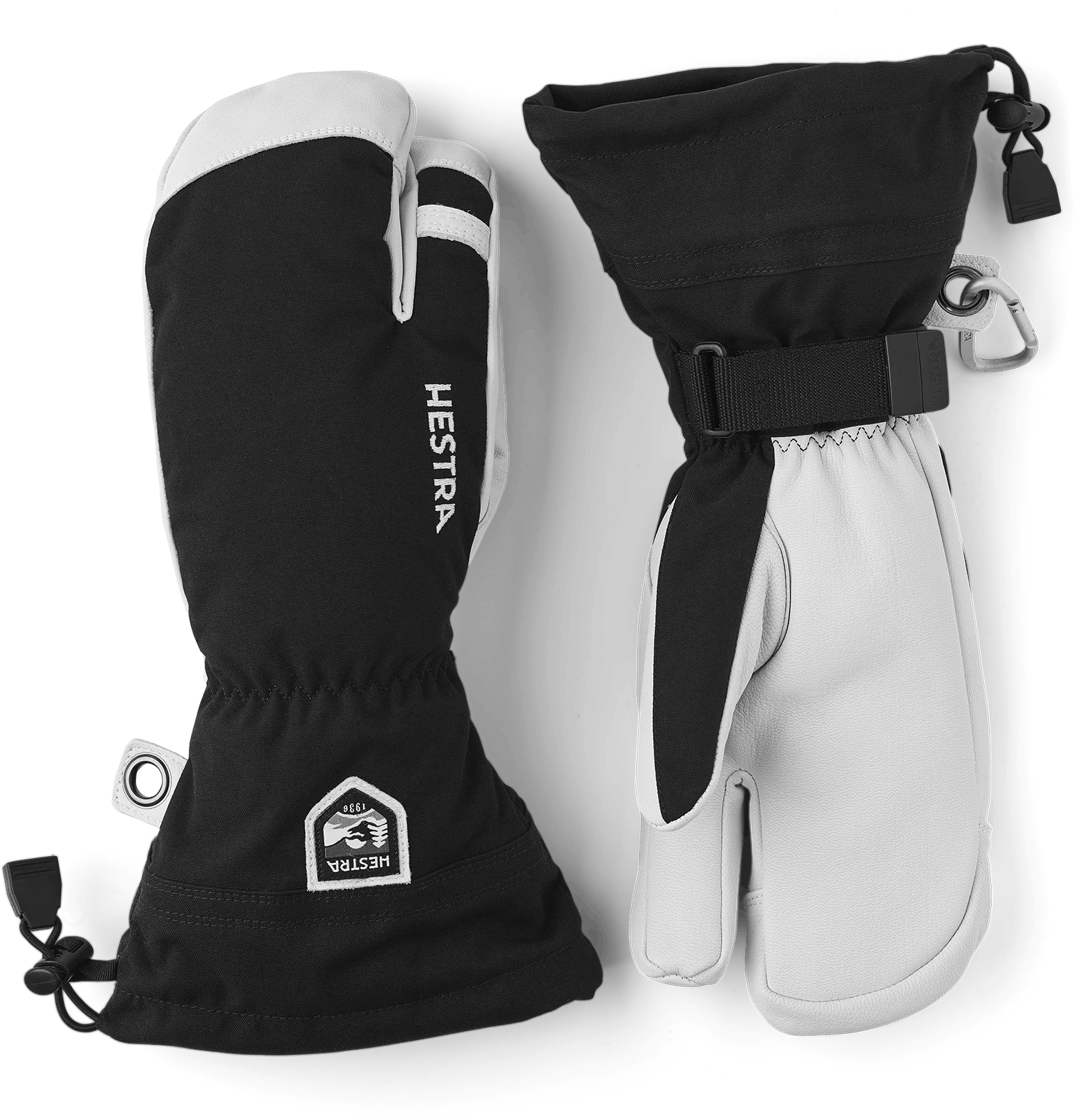 Men's Army Leather Heli Ski 3-Finger - Black