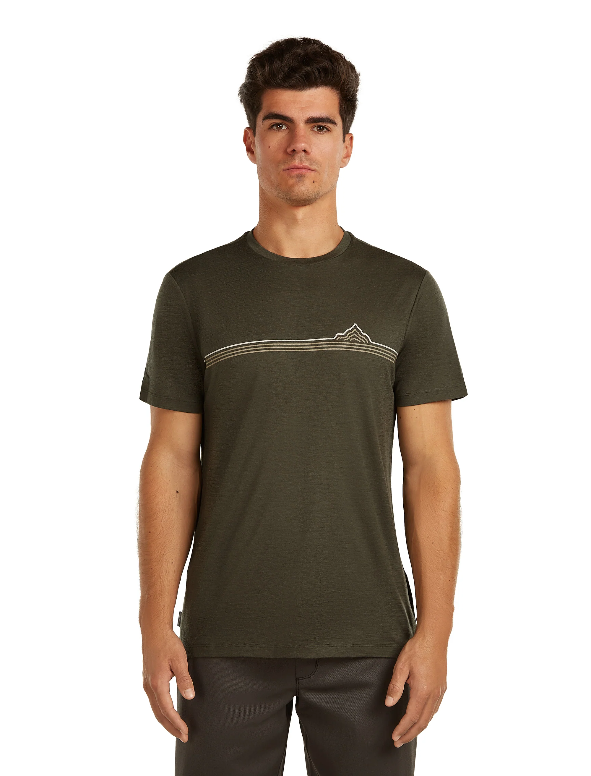 Men's 150 Tech Lite T-Shirt - Range Stripes / Green - Image 2