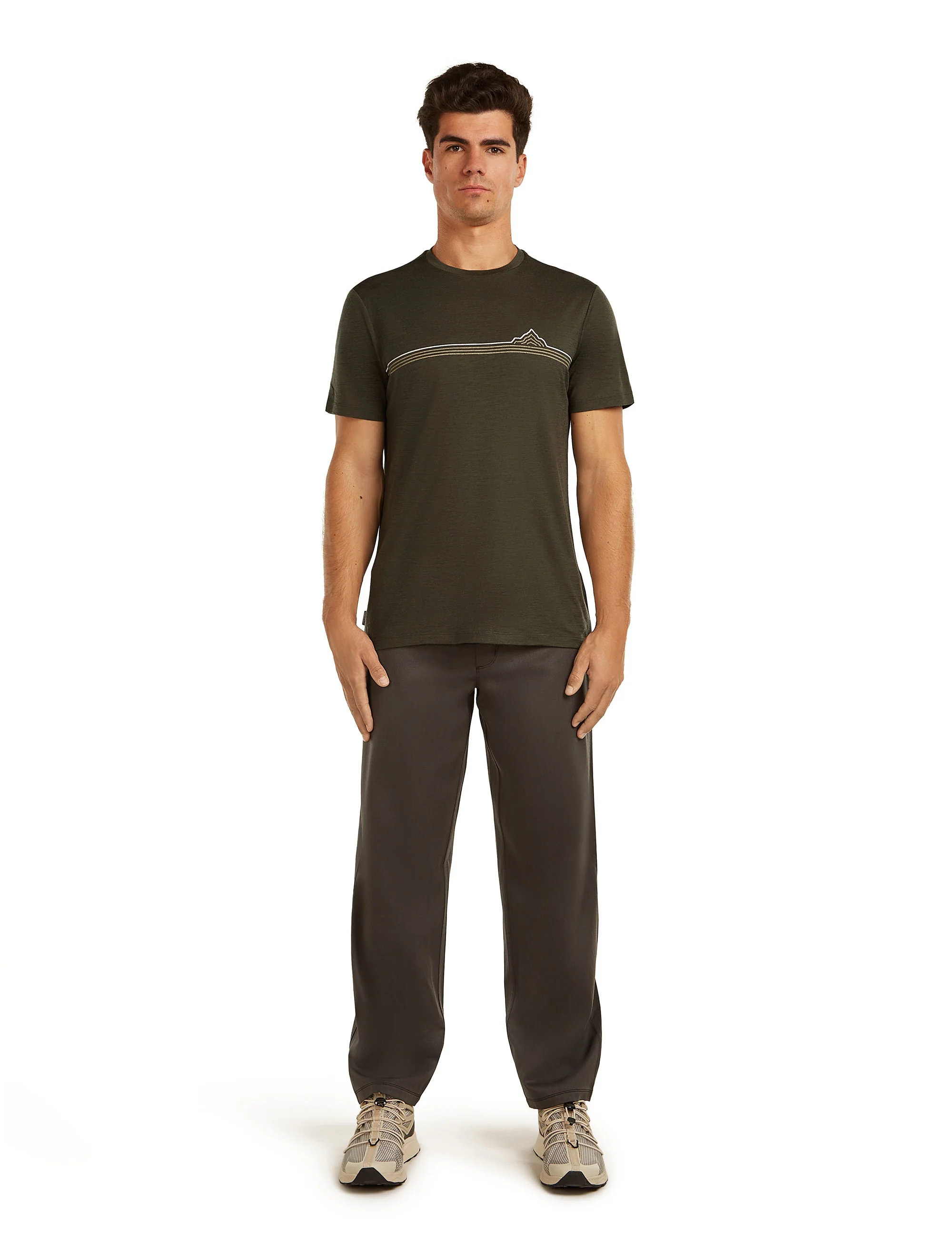 Men's 150 Tech Lite T-Shirt - Range Stripes / Green - Image 6