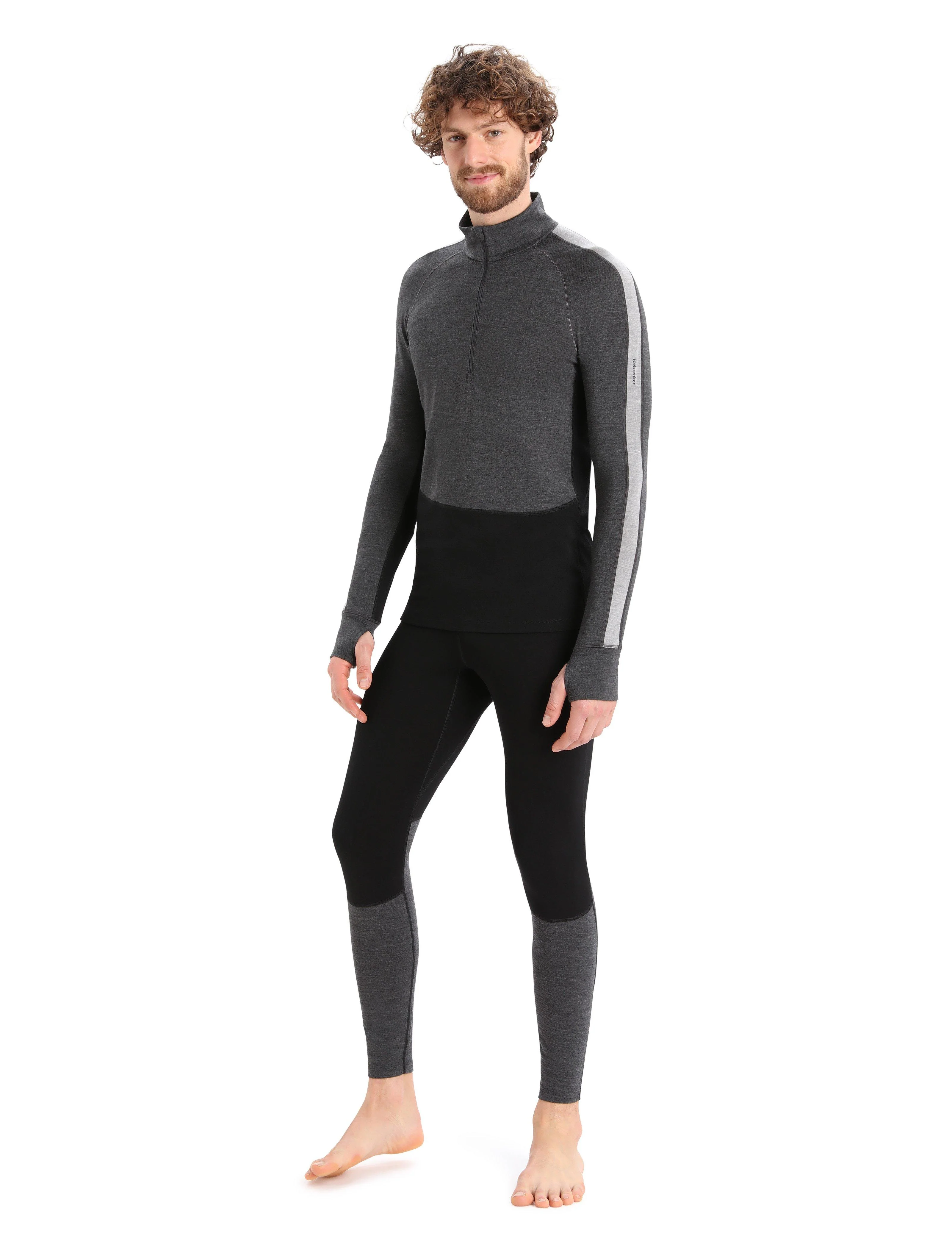 Men's 260 ZoneKnit LS 1/2 Zip Thermal Top - Black - Image 6