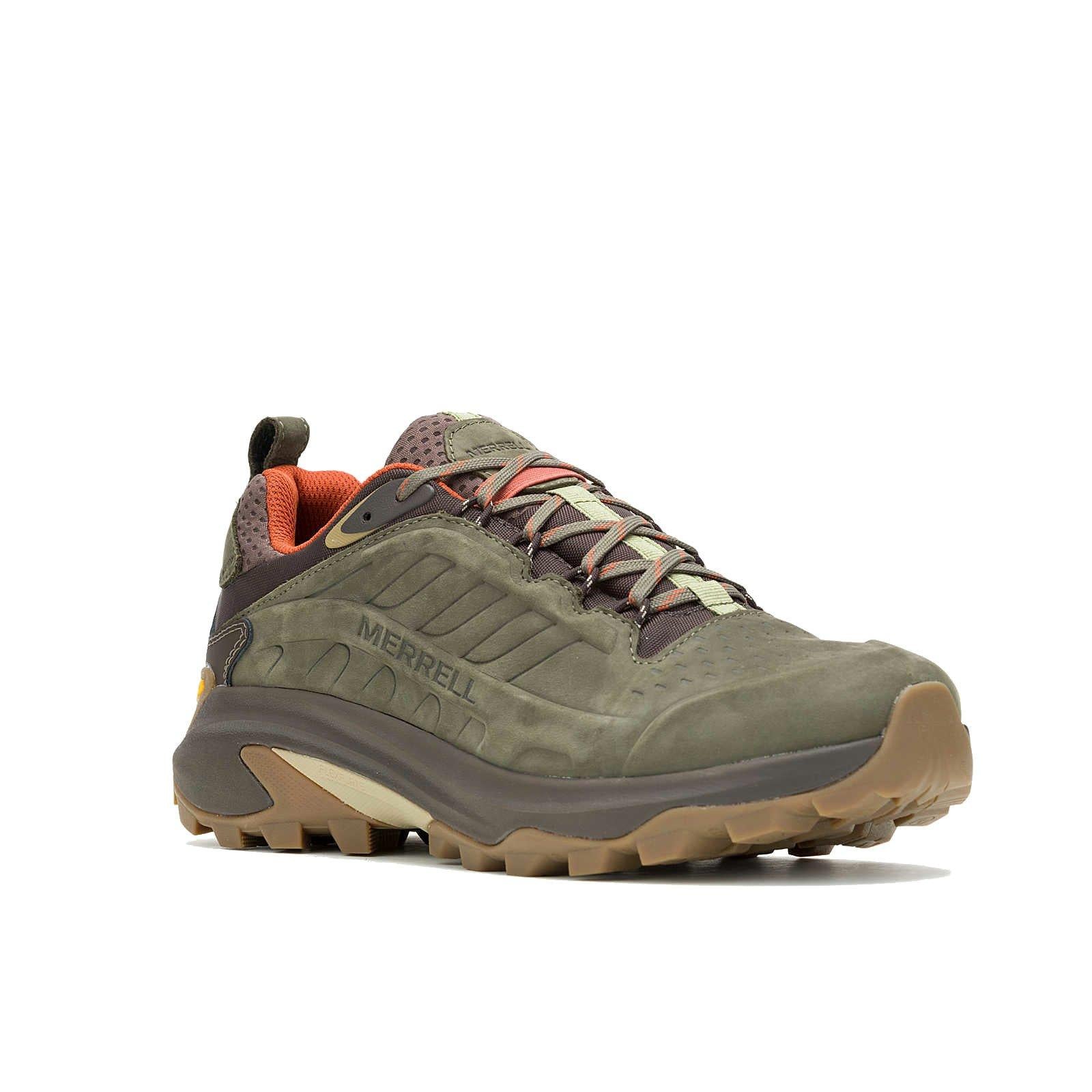Men's Moab Speed 2 Leather Waterproof Hiking Shoes - Green - Image 2