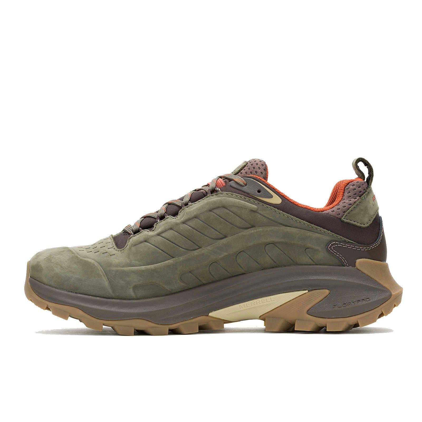 Men's Moab Speed 2 Leather Waterproof Hiking Shoes - Green - Image 3