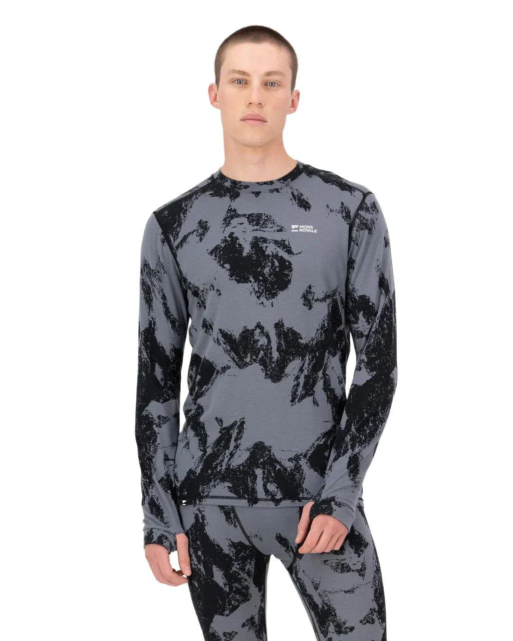 Men's Cascade 200 Merino Long-Sleeve Base Layer Top - Grey - Image 2