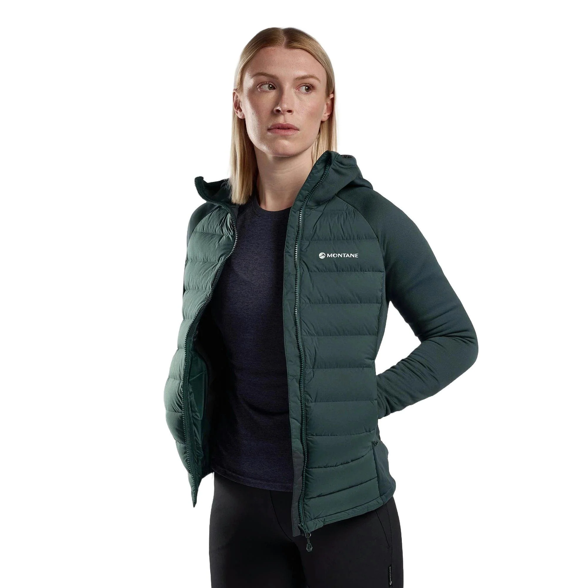 Women's Composite Down Hoodie - Green - Image 5
