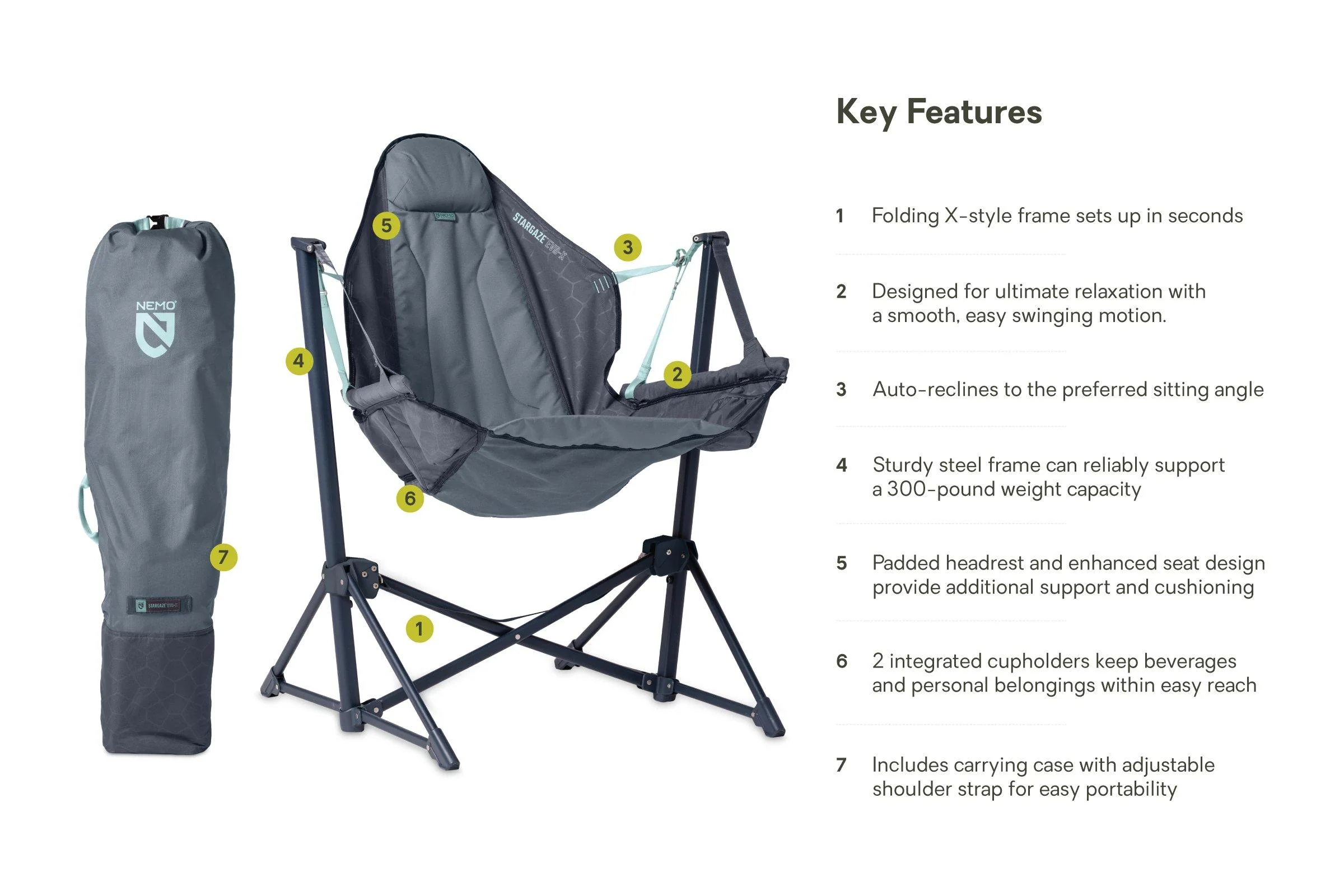 Stargaze EVO-X Folding Reclining Camp Chair - Blue - Image 7