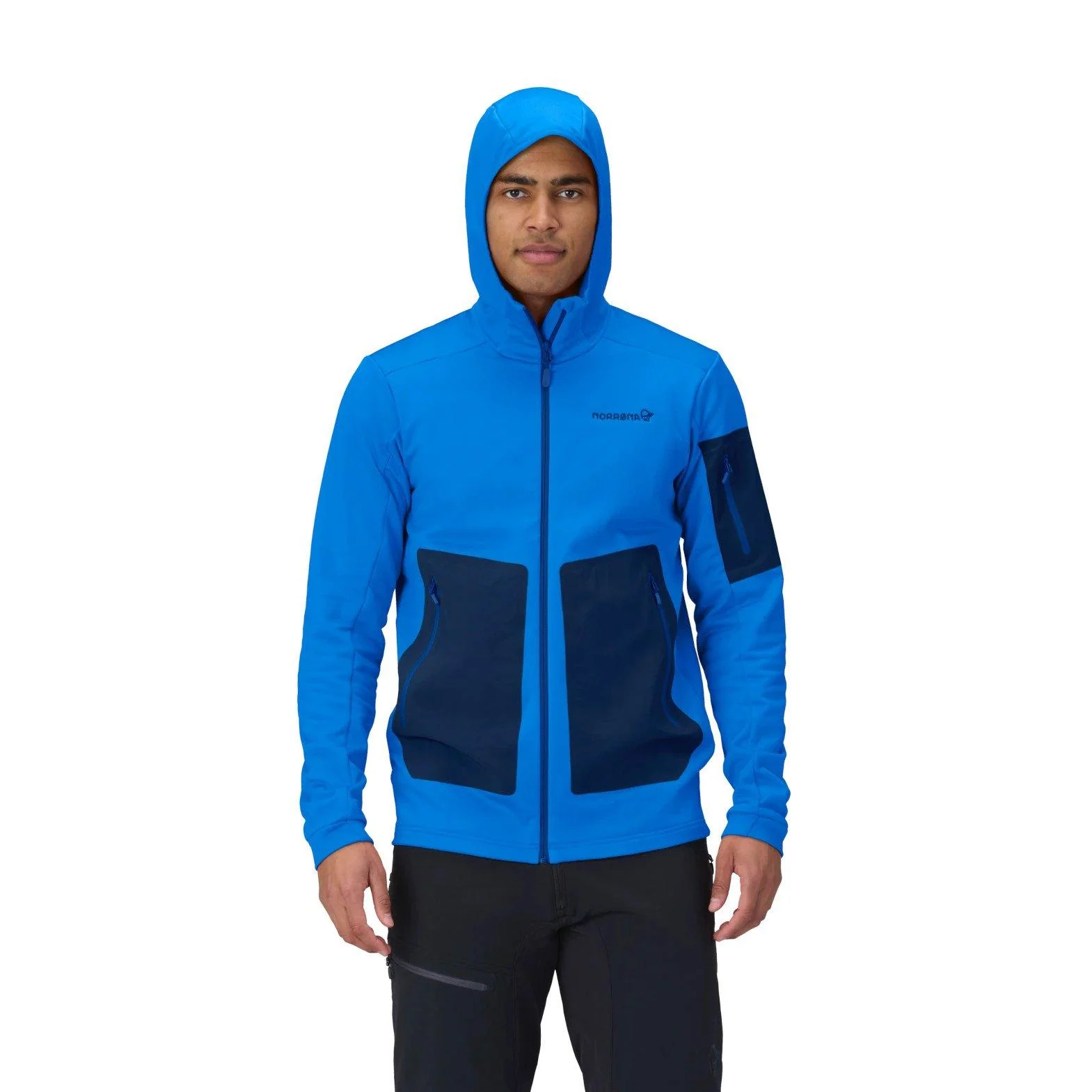 Men's Falketind Warm2 Stretch Hood - Blue - Image 6