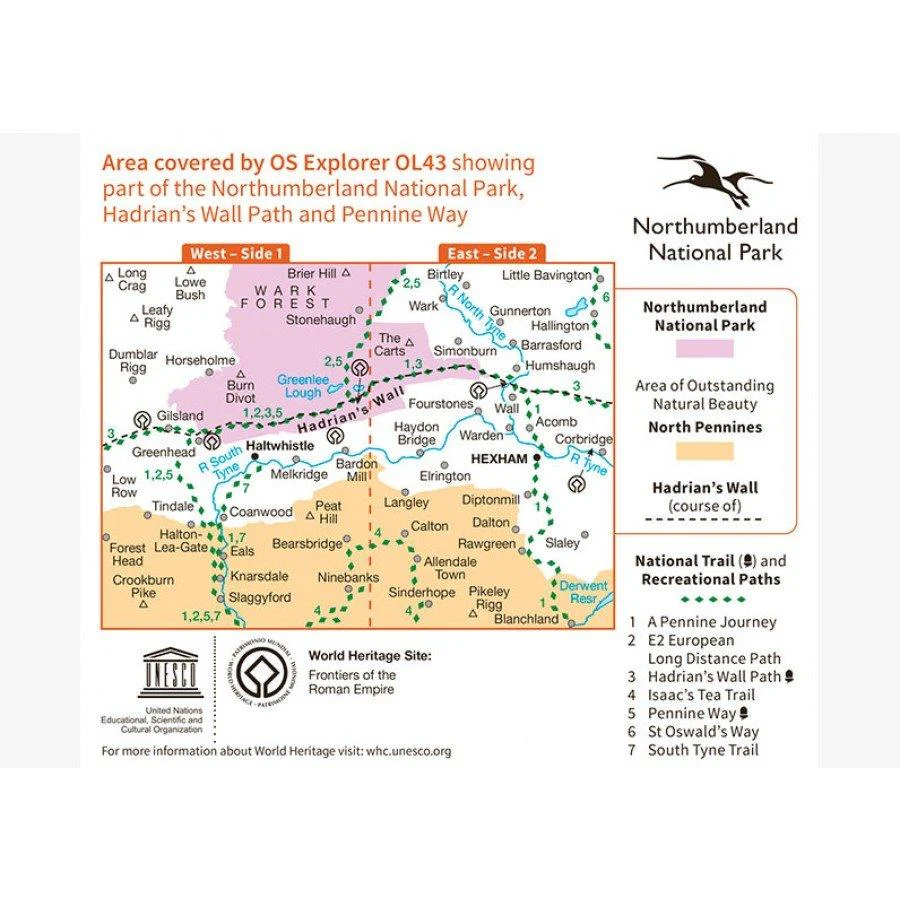 Explorer OL43 Hadrian's Wall Map - Image 4
