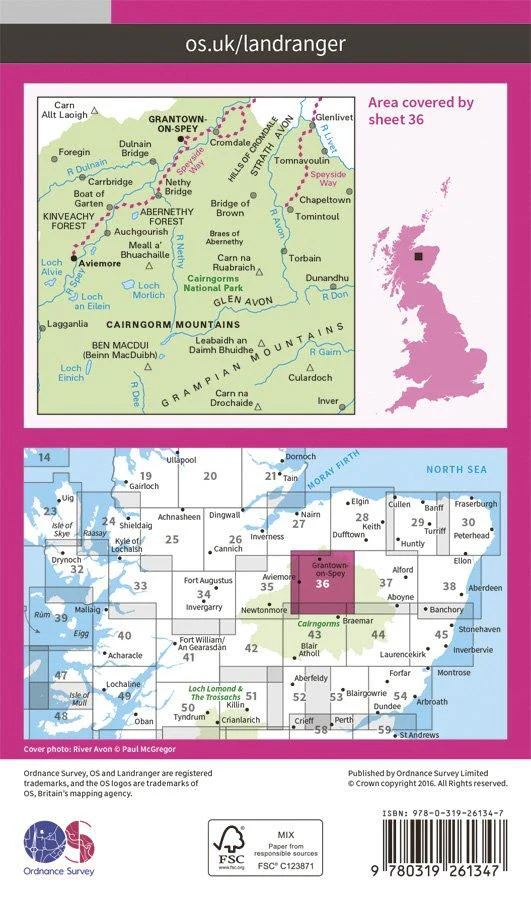 Landranger 36 1:50000 Grantown & Aviemore - Image 2