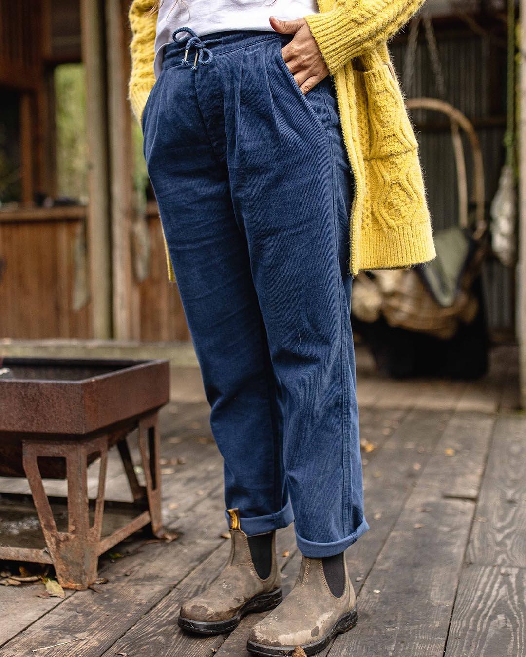 Women's Compass Corduroy Trousers - Regular - Navy