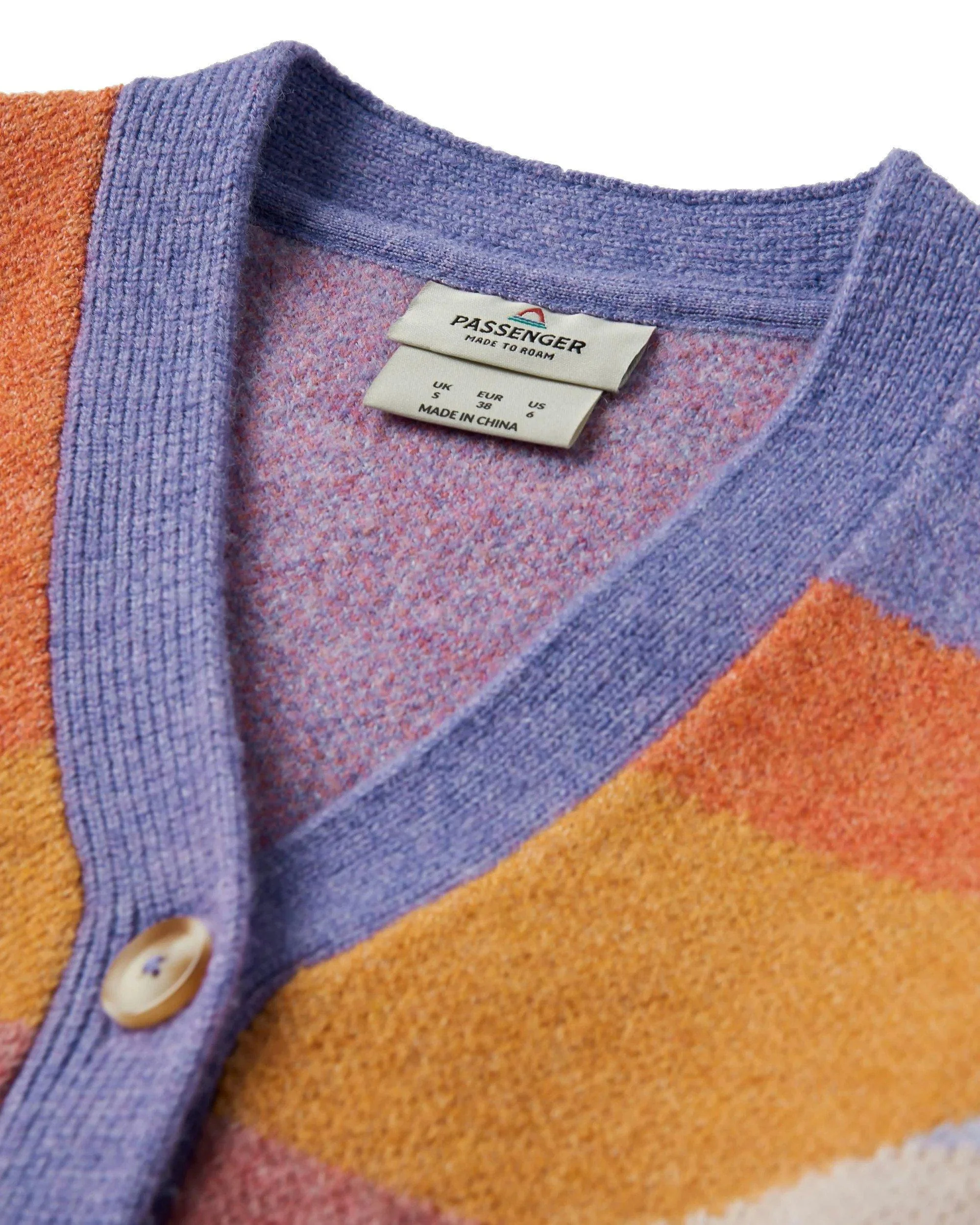 Women's Scenic Knitted Cardigan - Purple / Orange - Image 3