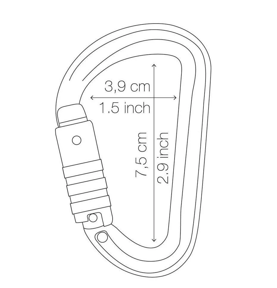 SMD Screw Lock Carabiner - Yellow - Image 3