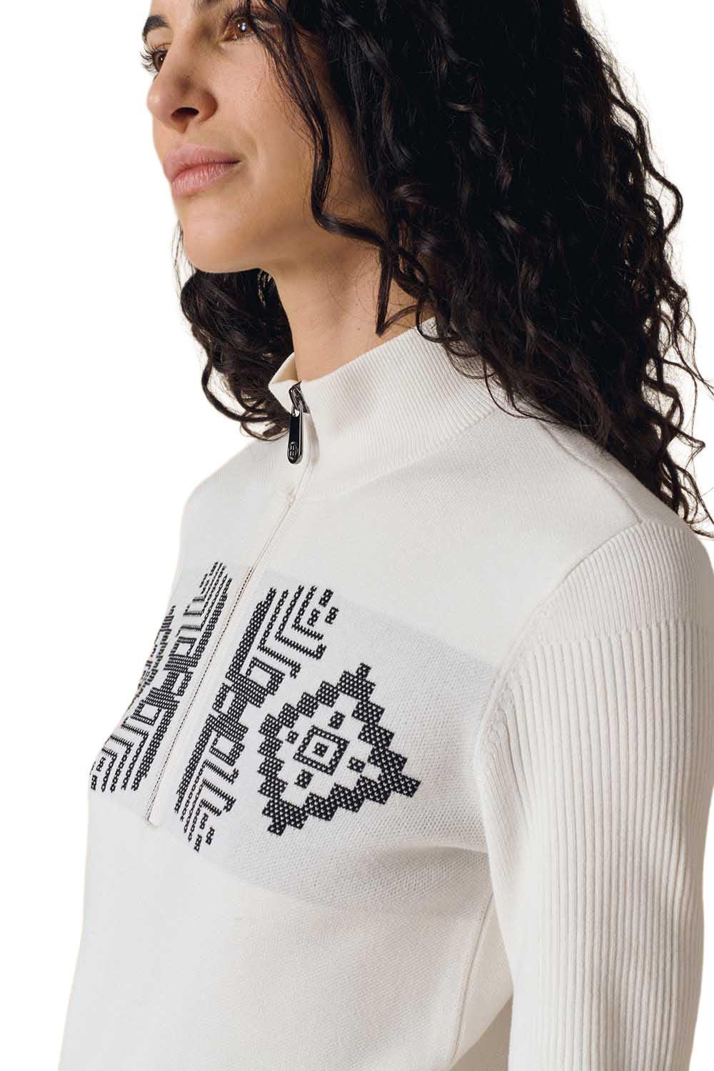Women's Adele 1/4 Zip Sweater - White - Image 5