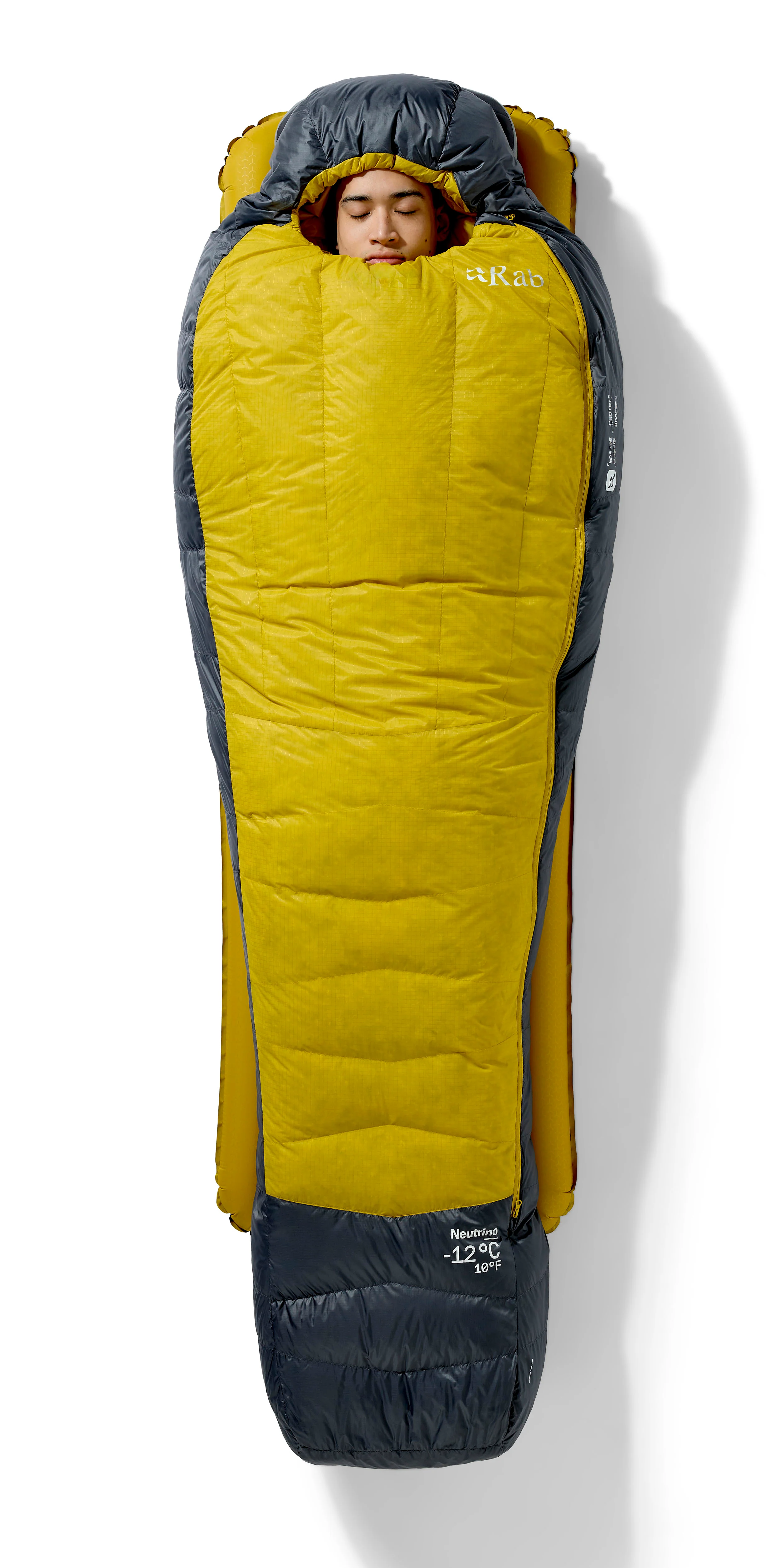 Neutrino -12°C Down Sleeping Bag - Yellow / Grey - Image 6