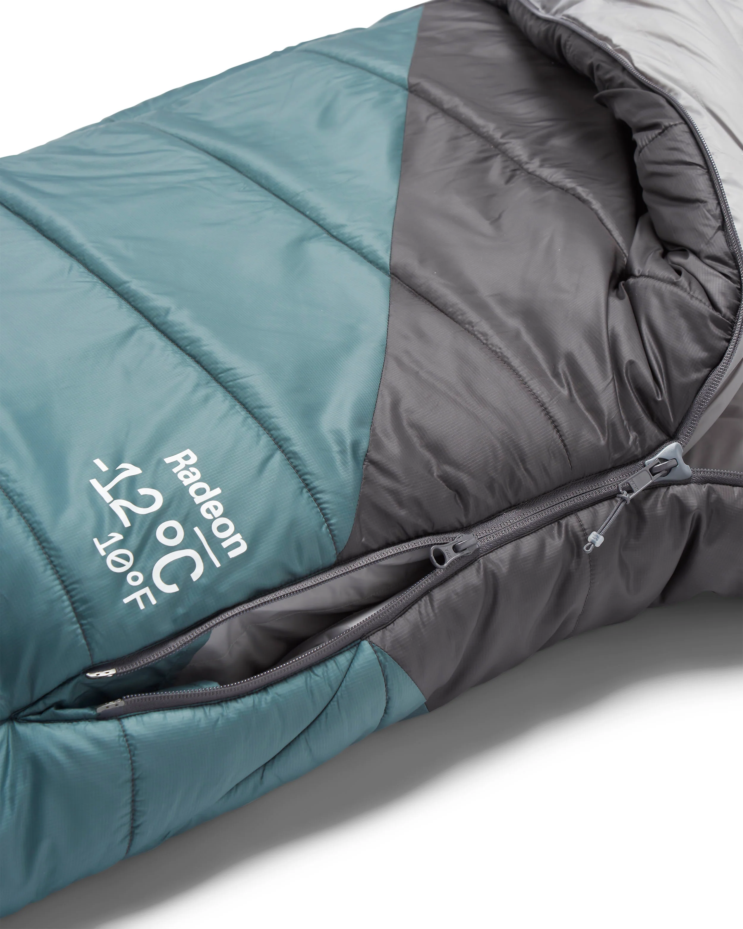 Radeon -12°C Sleeping Bag - Green / Grey - Image 4