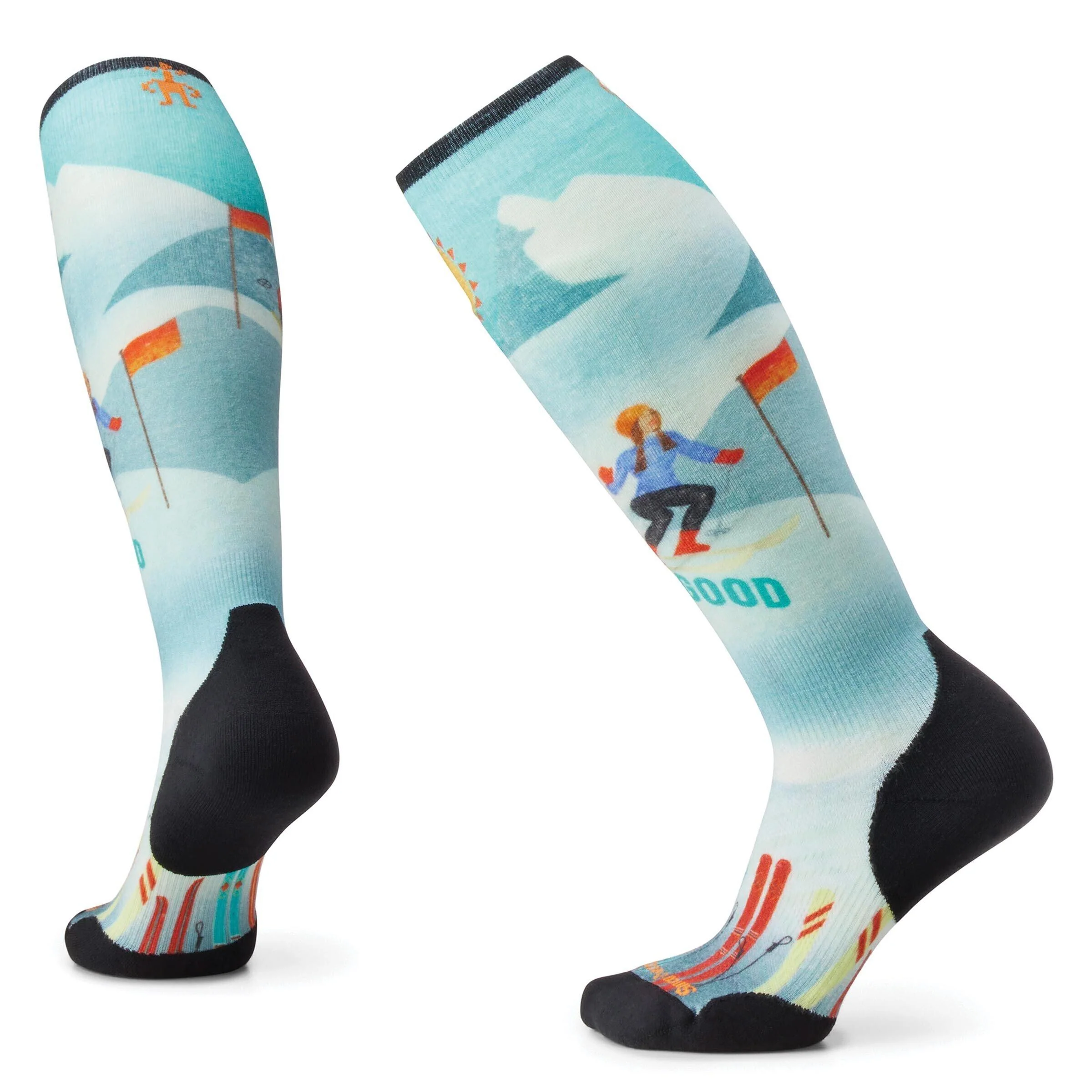 Women's Ski Targeted Cushion Socks - Snow Bunny/Capri