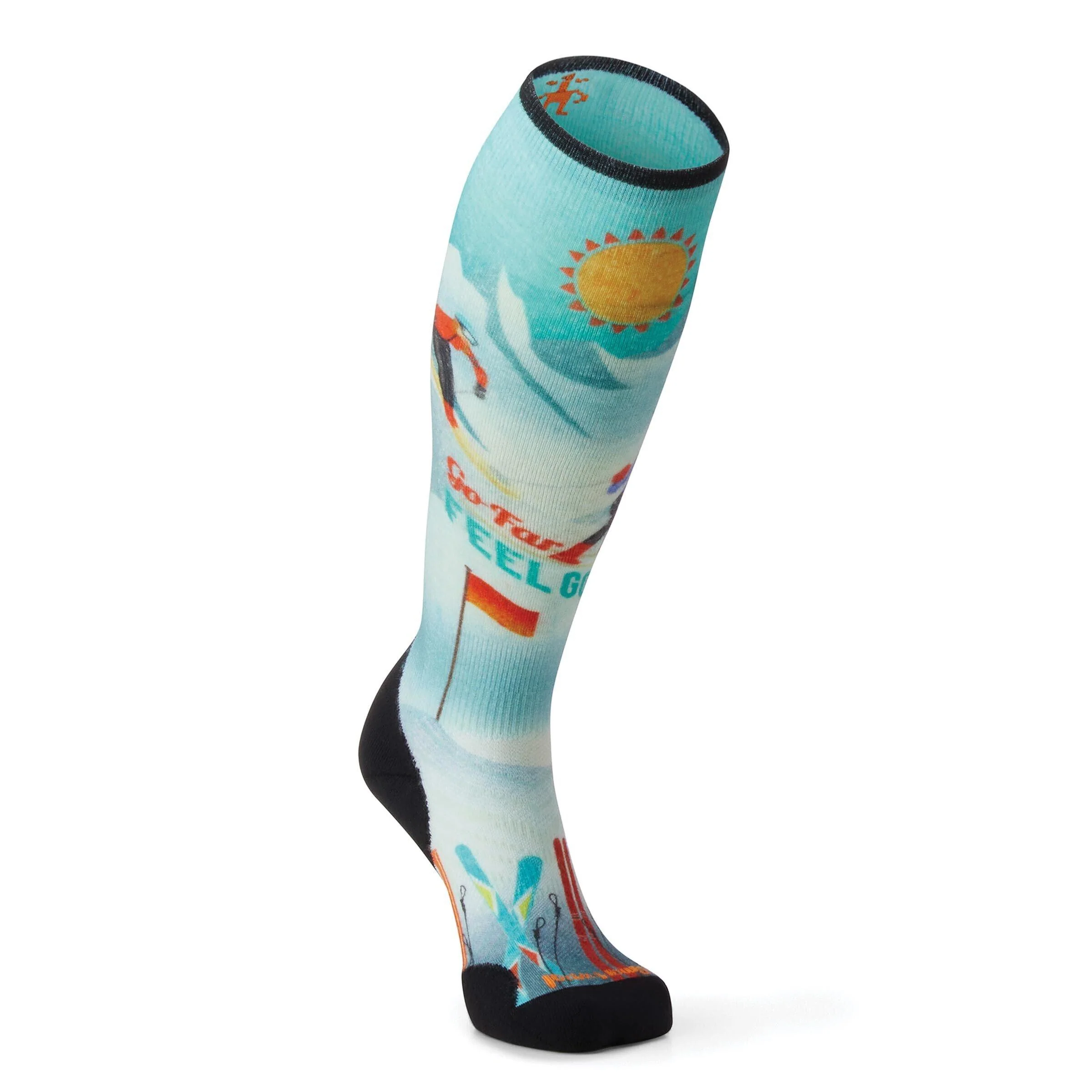 Women's Ski Targeted Cushion Socks - Snow Bunny/Capri - Image 2