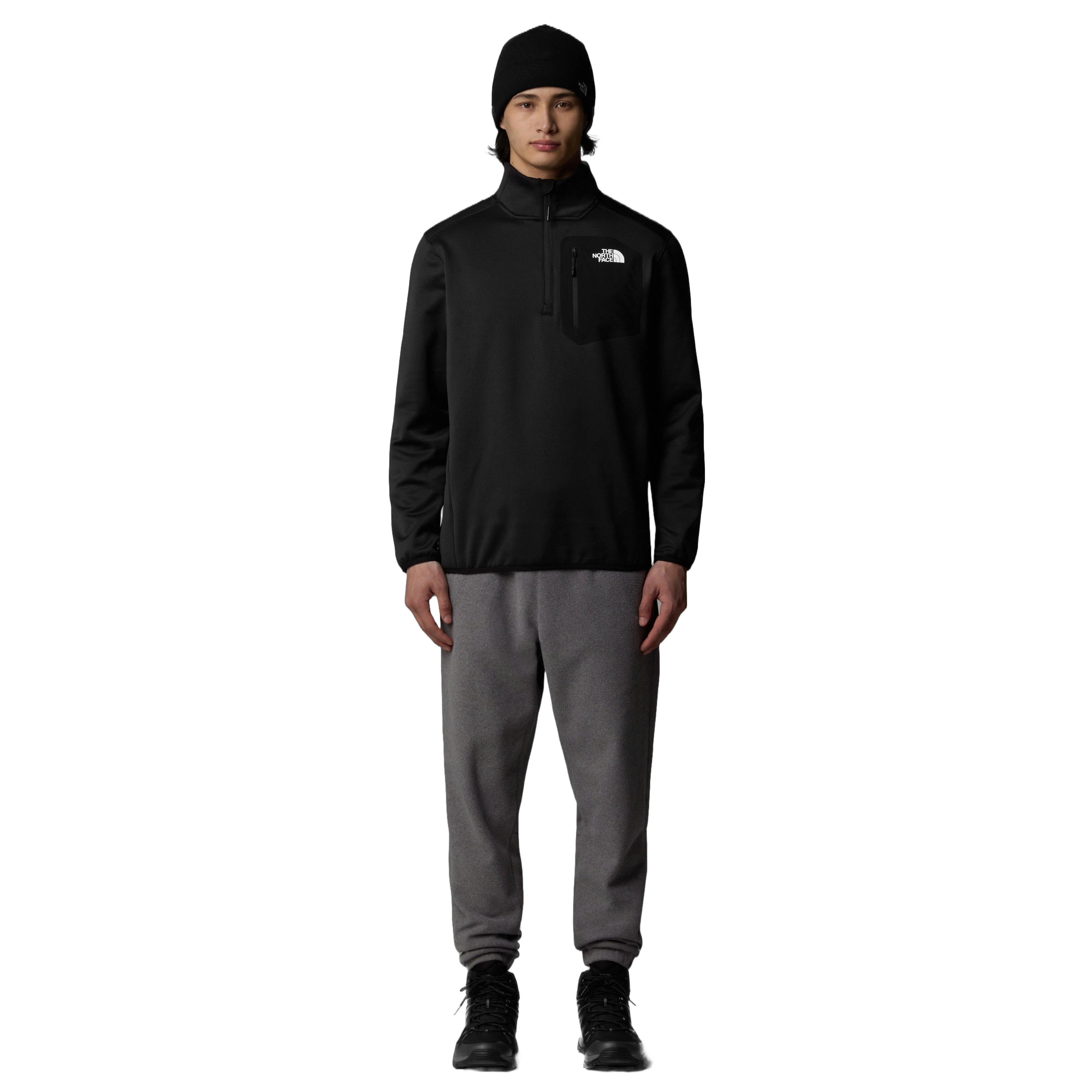 Men's Crest 1/4 Zip Fleece - Black - Image 5